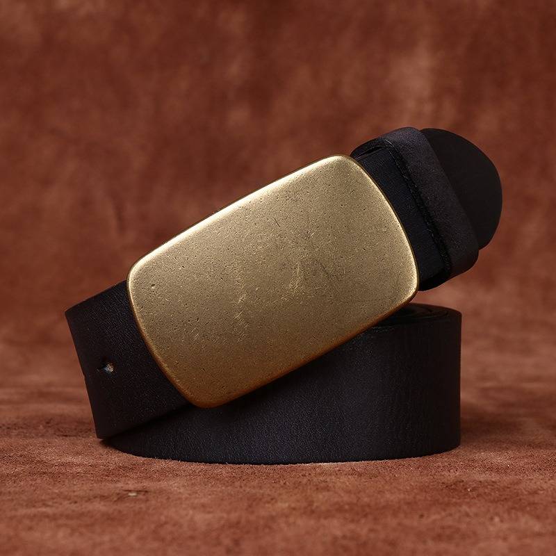 Black men's slider buckle belt
