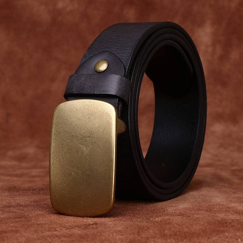 Black men's belt, slider buckle