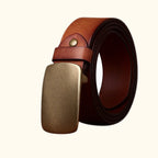 Brown men's slider buckle belt