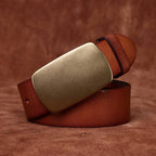 Brown men's belt, full length