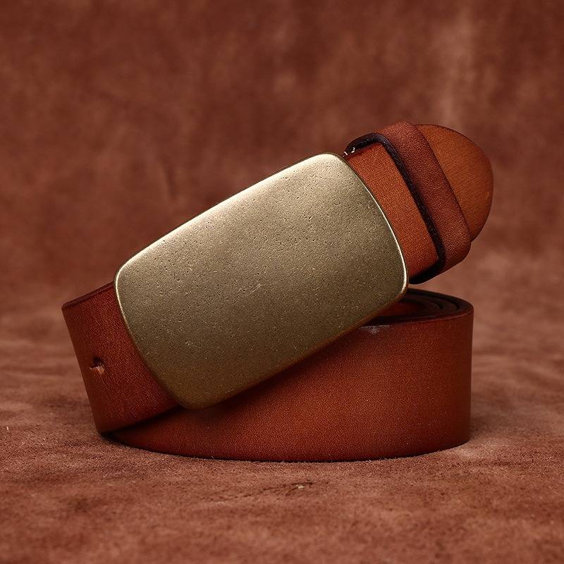 Brown men's belt, full length