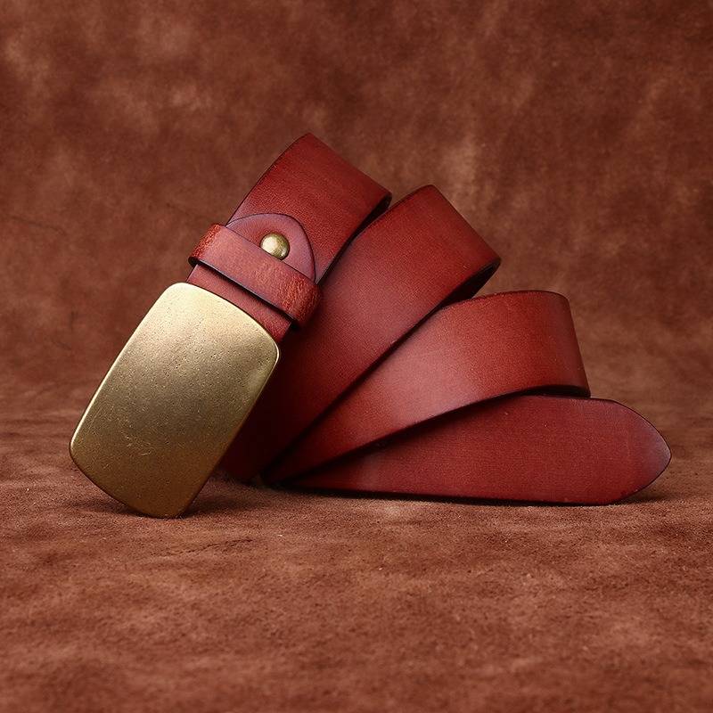 Red men's belt, full length