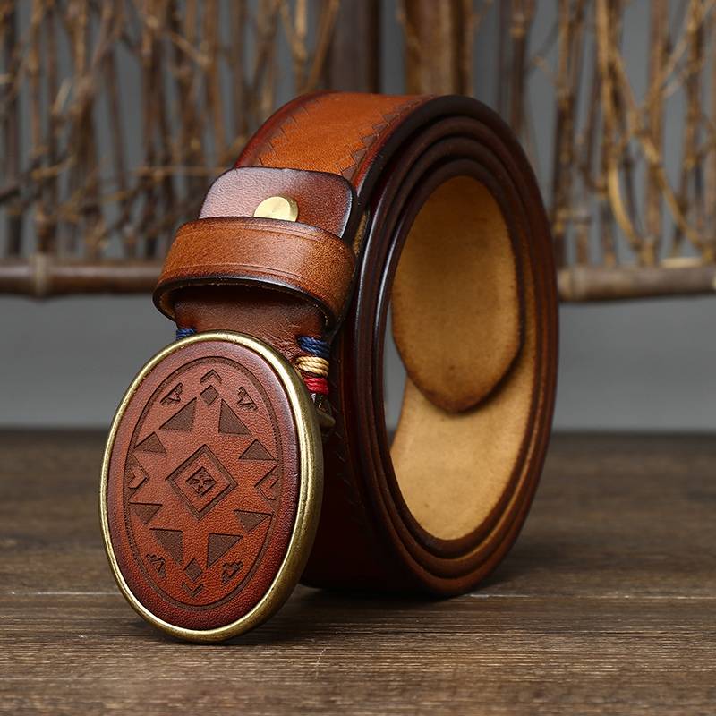 Brown The Sheriff men's leather belt