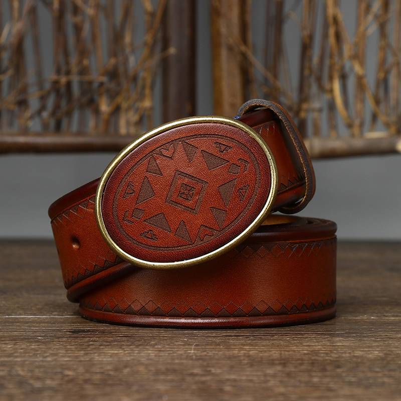 Brown The Sheriff men's leather belt