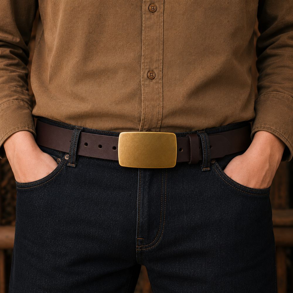 Dark Brown The Marshal men's leather belt