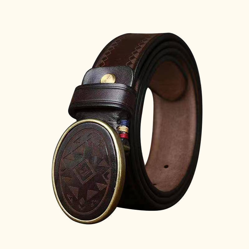 Dark Brown The Sheriff men's leather belt