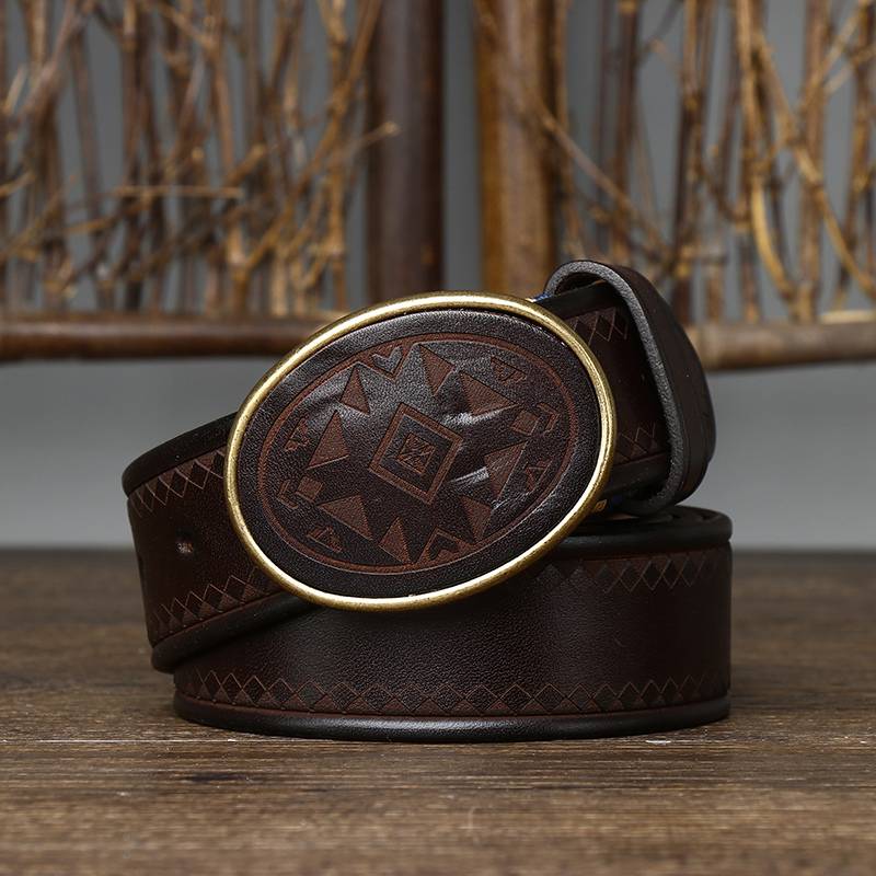 Dark Brown The Sheriff men's leather belt