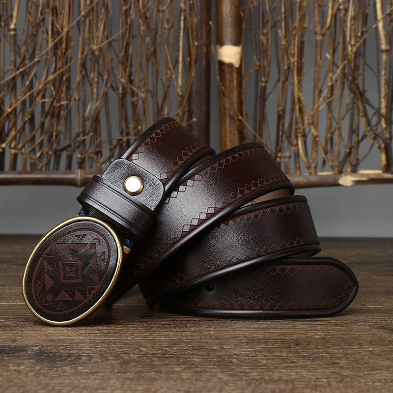 Dark Brown The Sheriff men's leather belt