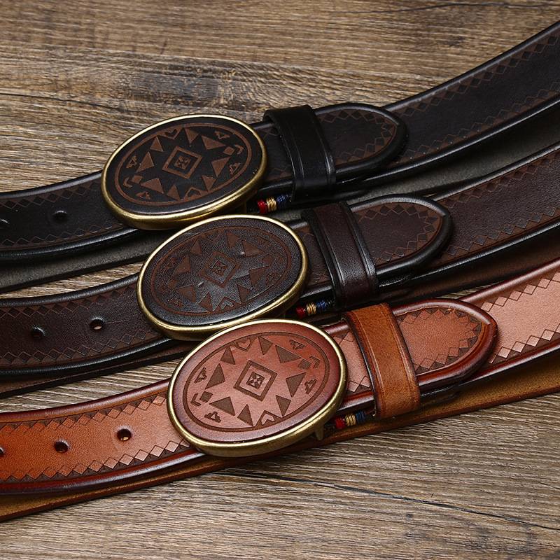 Dark Brown The Sheriff men's leather belt