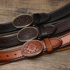 Dark Brown The Sheriff men's leather belt