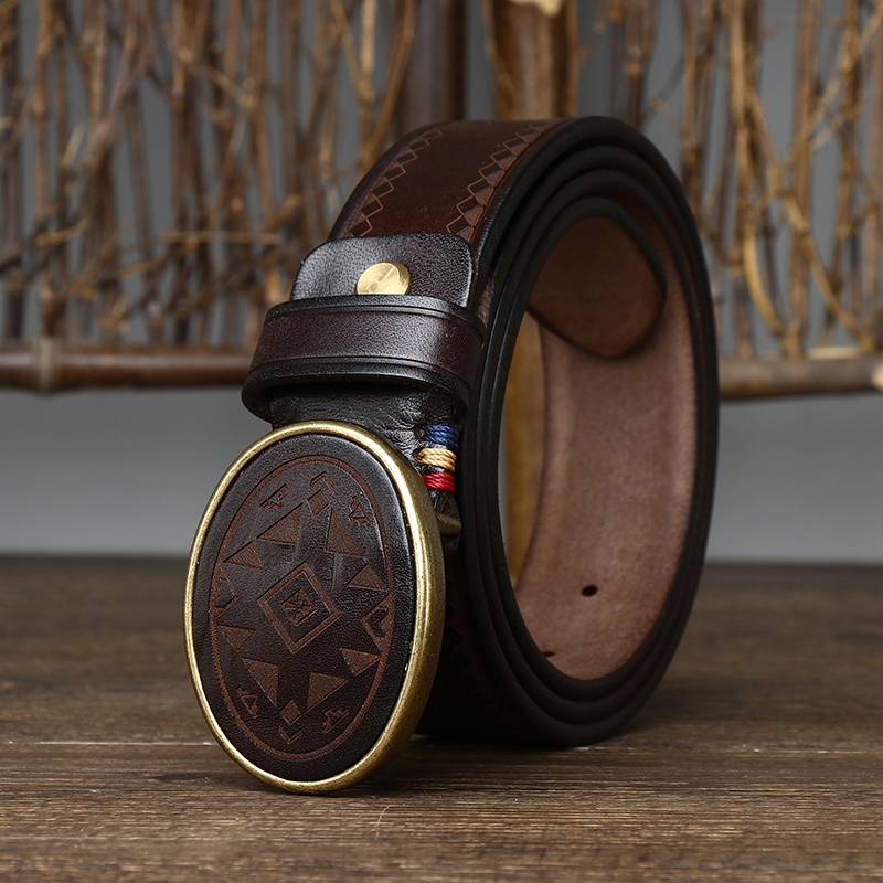 Dark Brown The Sheriff men's leather belt
