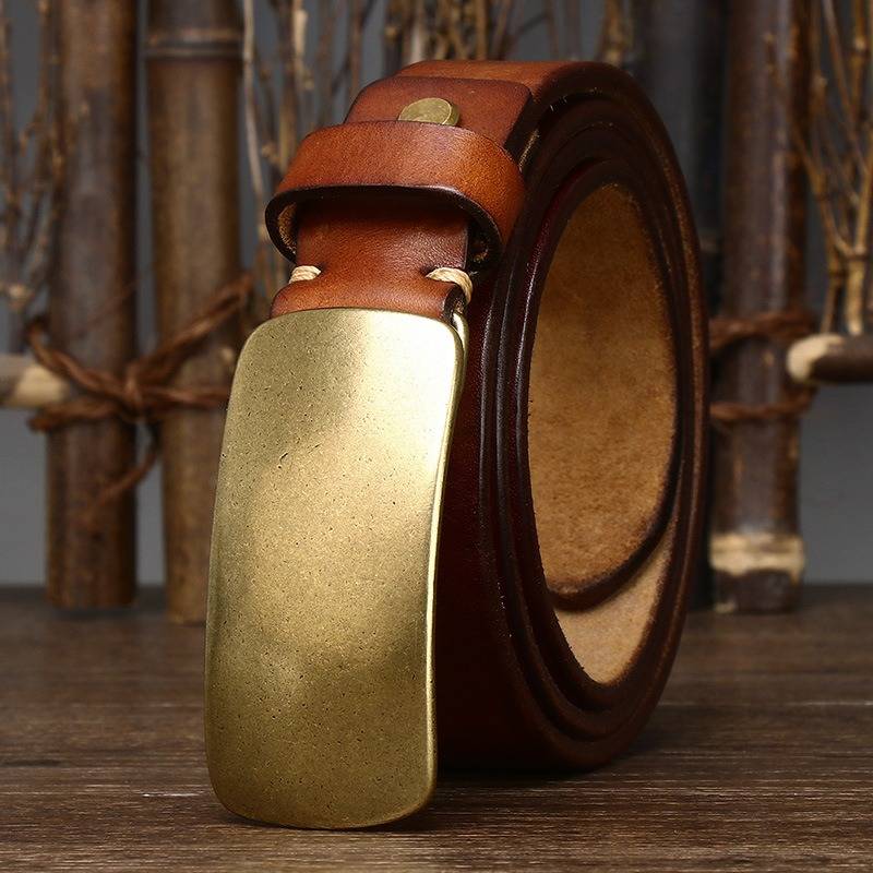 Red Brown The Marshal men's leather belt