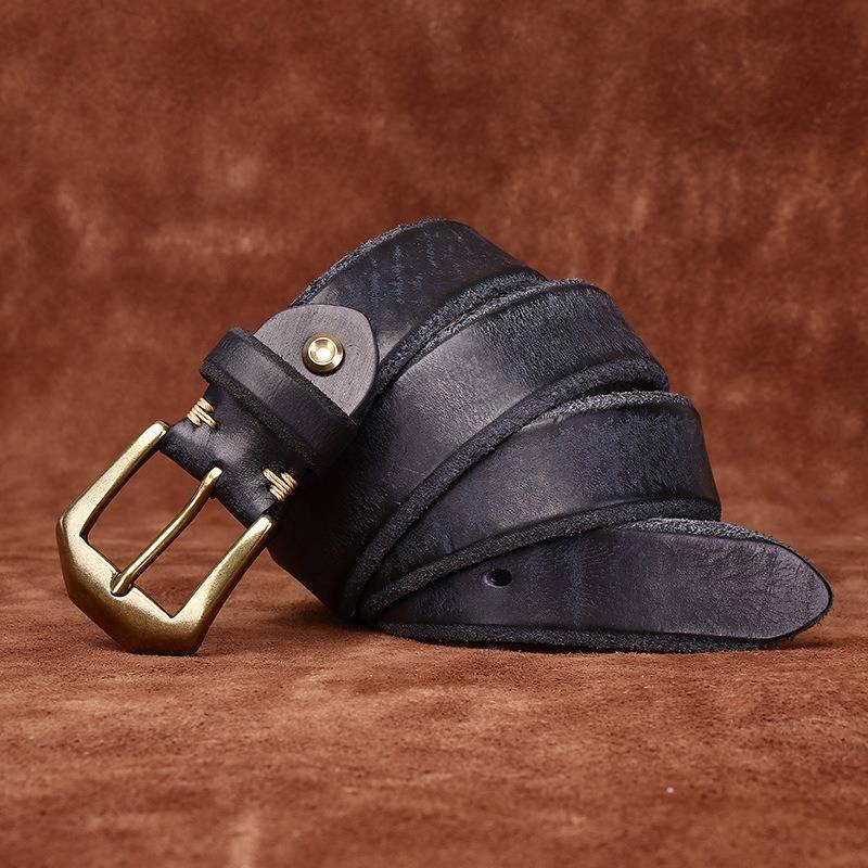 Black The Homesteader men's leather belt