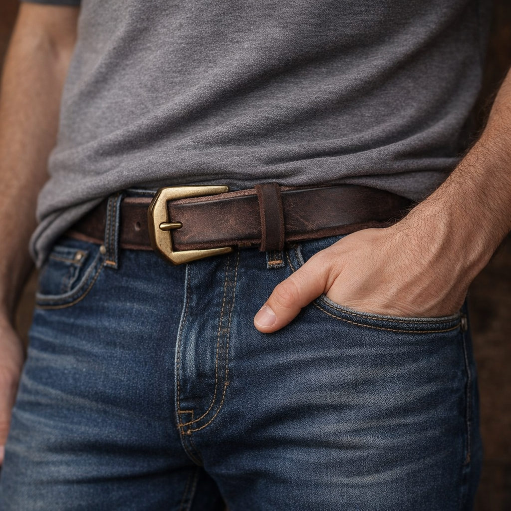 Dark Brown The Homesteader men's leather belt