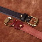 Red The Homesteader men's leather belt