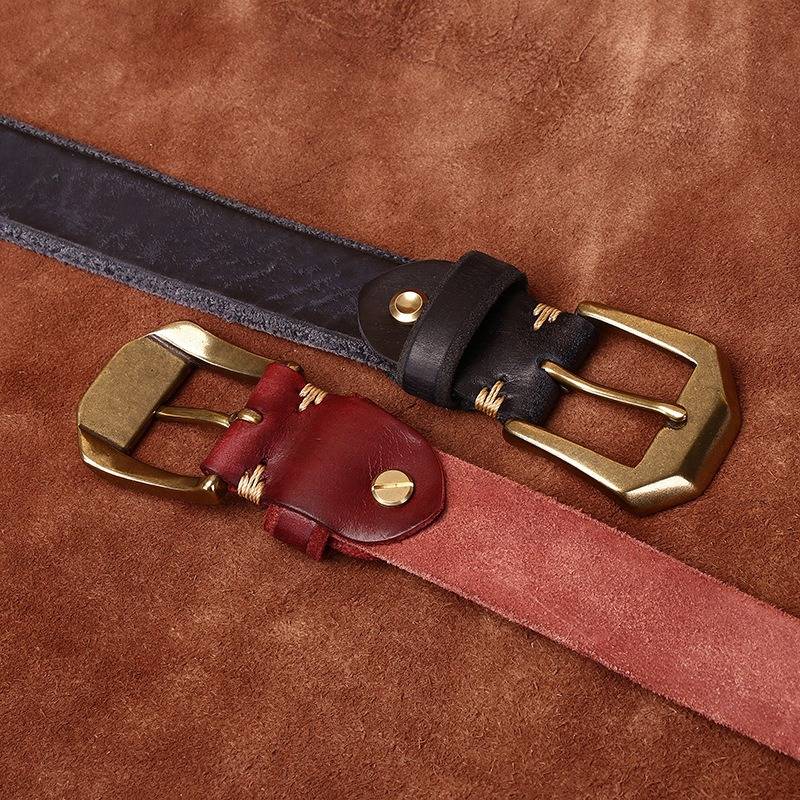 Red The Homesteader men's leather belt