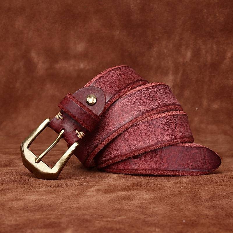 Red The Homesteader men's leather belt