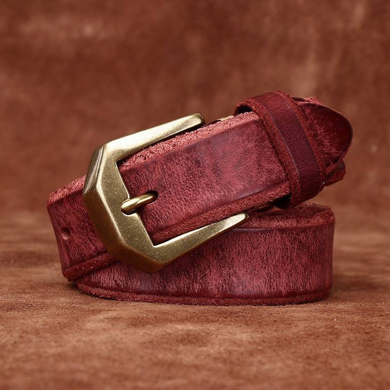 Red The Homesteader men's leather belt