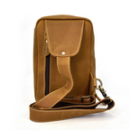 Harbor mini sling bag, Brown leather