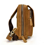 Harbor mini sling bag, Brown leather