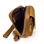 Harbor mini sling bag, Brown leather