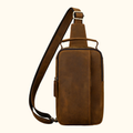 Envoy leather sling pouch, Brown leather