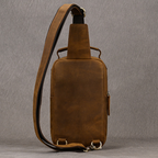 Envoy leather sling pouch, Brown leather