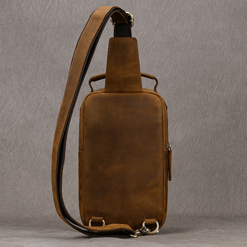 Envoy leather sling pouch, Brown leather