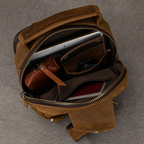 Envoy leather sling pouch, Brown leather