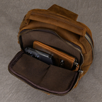 Envoy leather sling pouch, Brown leather