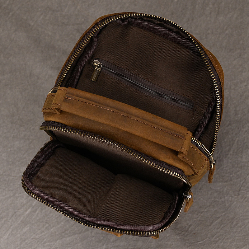 Envoy leather sling pouch, Brown leather
