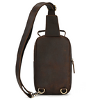 Envoy leather sling pouch, Dark Brown leather