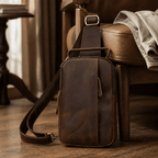 Envoy leather sling pouch, Vintage Brown leather