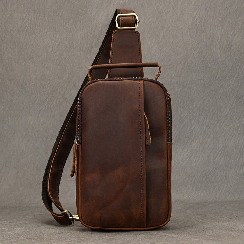 Envoy leather sling pouch, Vintage Brown leather