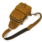 Drover utility sling bag, Brown leather