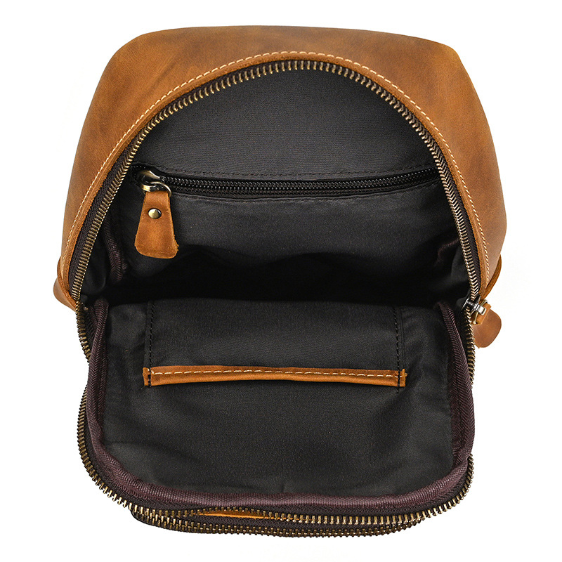 Drover utility sling bag, Tan leather