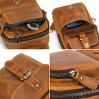 Drover utility sling bag, Tan leather