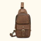 Drover utility sling bag, Vintage Brown leather