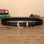 Black women's western leather belt — detail 5