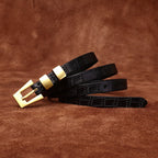 Black women's belt, croc pattern