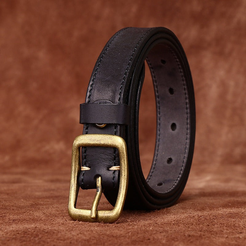 Black women's belt, side view