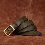 Military green women's belt, side view