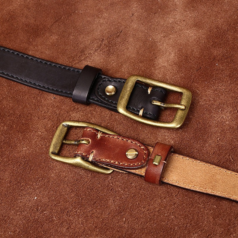Red brown women's belt, full length