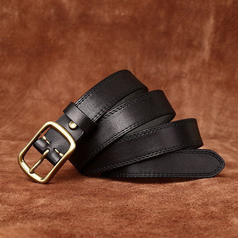 Black women's belt, side view