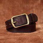 Dark brown women's belt, side view