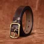 Dark brown women's belt, flat lay