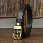Black women's belt, coiled view