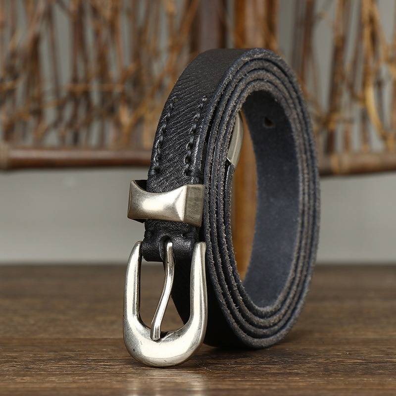 Black women's belt, full length