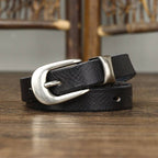 Black women's belt, tip detail