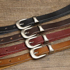 Brown women's belt, alloy buckle